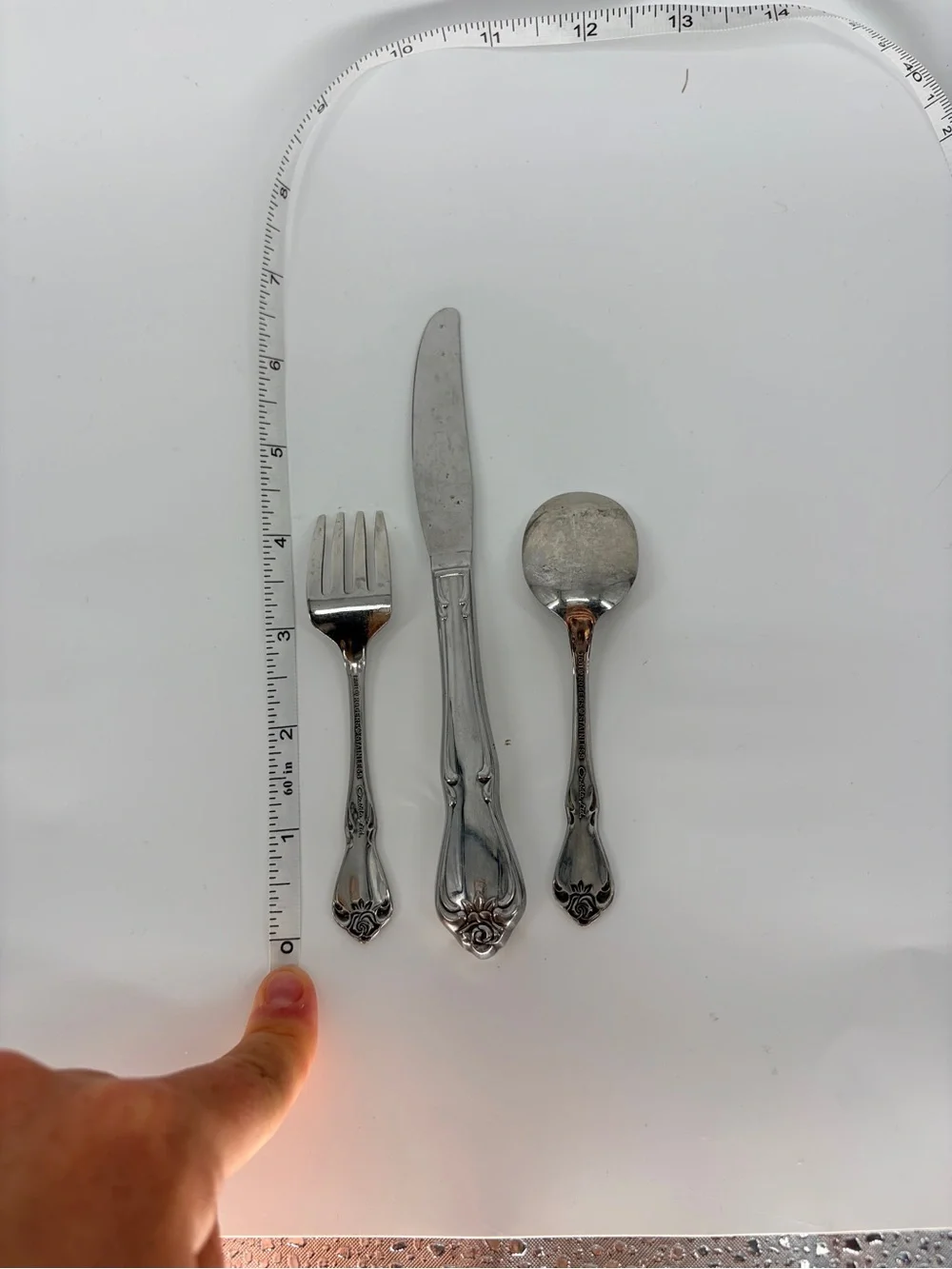 Oneida Ltd. 1881 Rogers Classic Rose Stainless Steel 3pc Infant Baby Flatware
